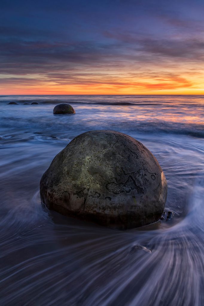 Fiery Sunrise, Moearaki Boulders, Koekohe Beach, South Island, New Zealand, Melvin Nicholson Photography