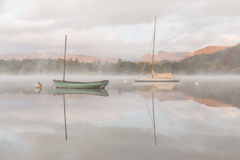 Two Boats at Sunrise, Waterhead, Windermere, Lake District
