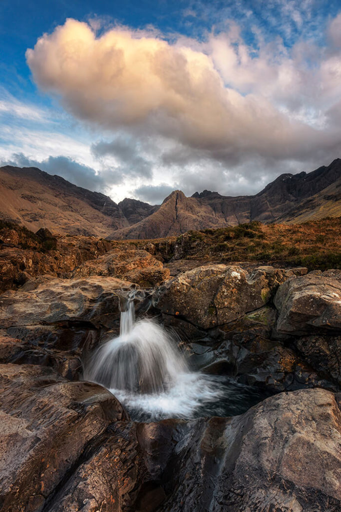 Glen Brittle River Waterfall, Fairy Pools, Isle of Skye, Scotland