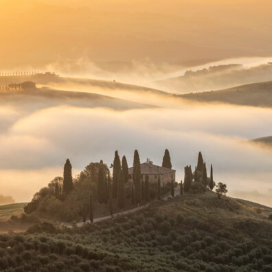Mist In the Valley, Belvedere, San Quirico d'Orcia, Tuscany, Italy