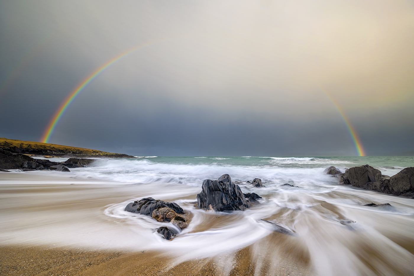 Rainbow Over Traigh Bheag (The Small Beach), Isle of Harris
