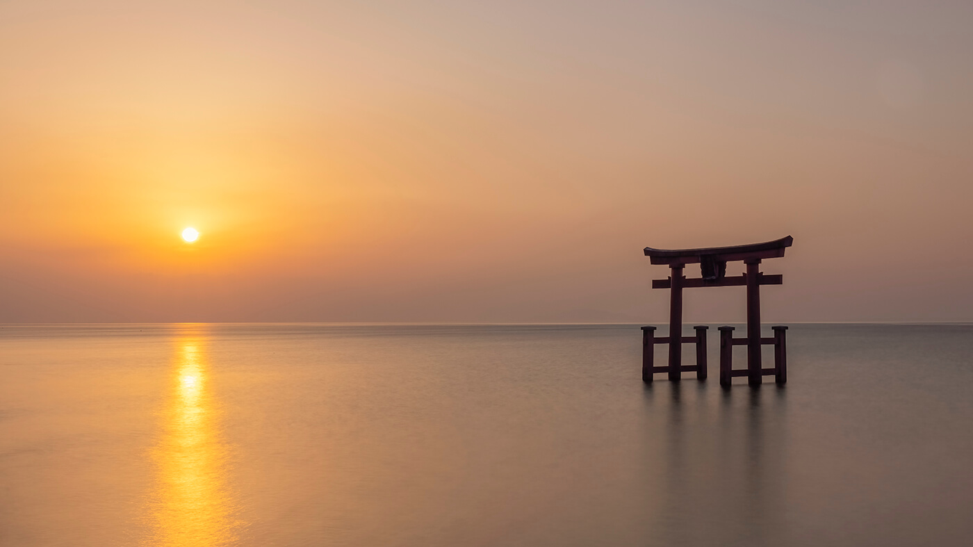 Shirahige Shrine Torii, Lake Biwa, Japan