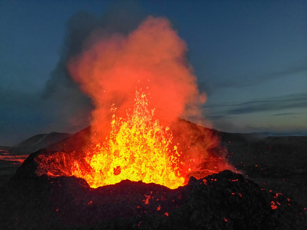 Volcanic Eruption at Litli-Hrútur, Fagradalsfjall, Reykjanes Peninsula, Iceland